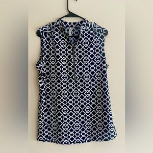 Perception Concepts Sleeveless Half Zipper Front Top